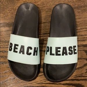 pink “beach please”slides